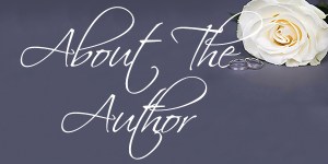 beautiful white rose flower and wedding rings over grey